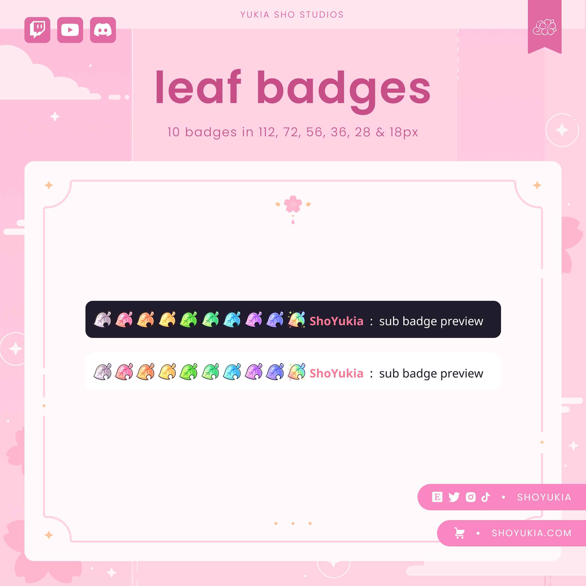 Animal Crossing Leaf Sub Badges