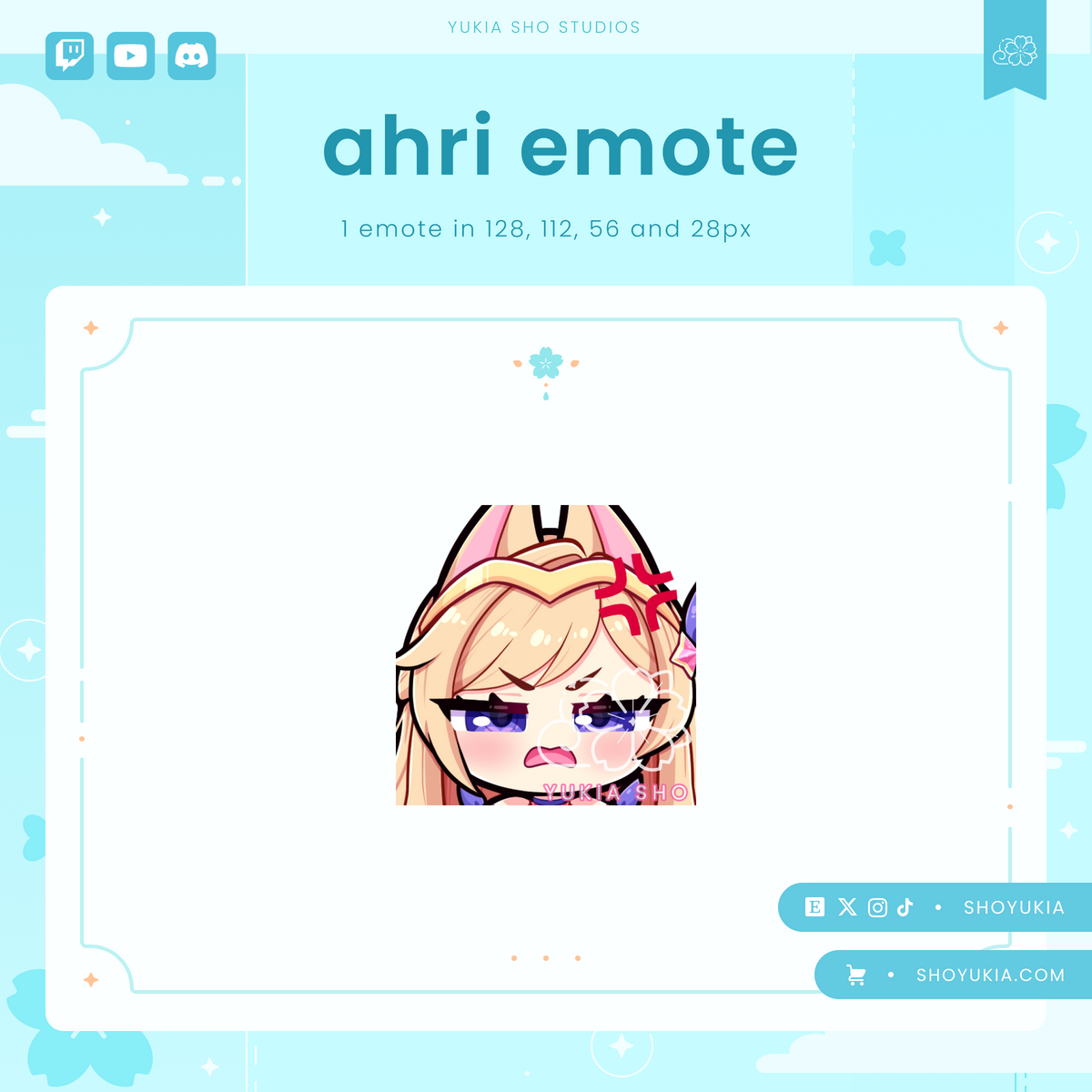 Emoticones de Ahri de League of Legends para Twitch/Discord