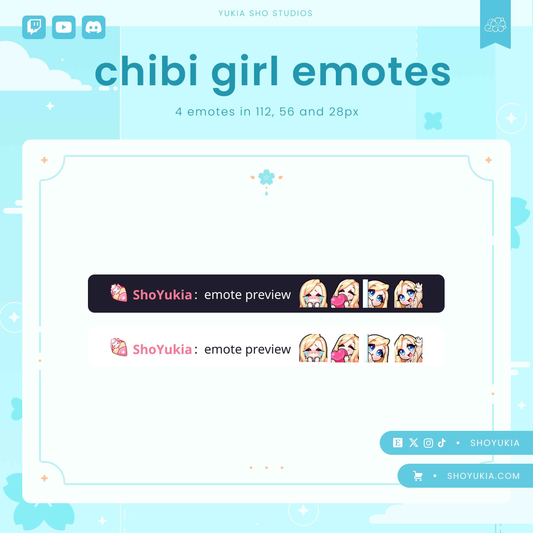 Blonde Hair Chibi Emotes (Set 1)