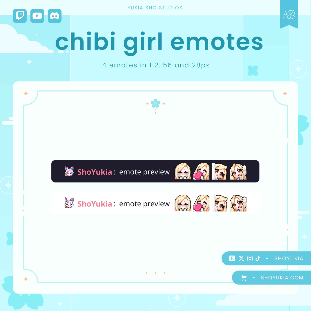 Blonde Hair Chibi Emotes (Set 1)