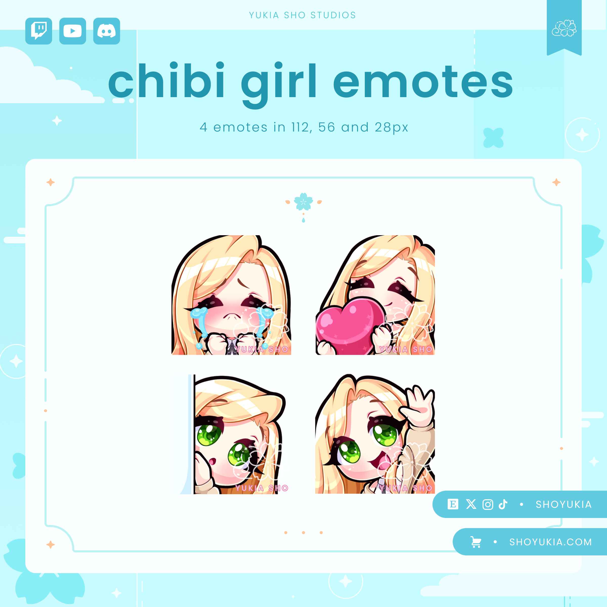 Blonde Hair Chibi Emotes (Set 1)