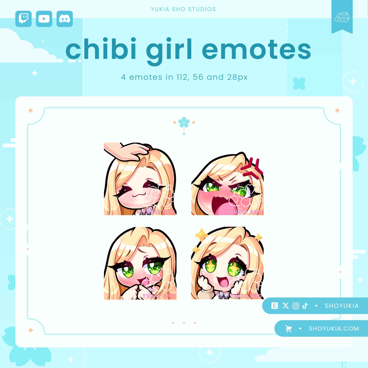 Blonde Hair Chibi Emotes (Set 2)
