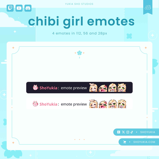 Blonde Hair Chibi Emotes (Set 2)
