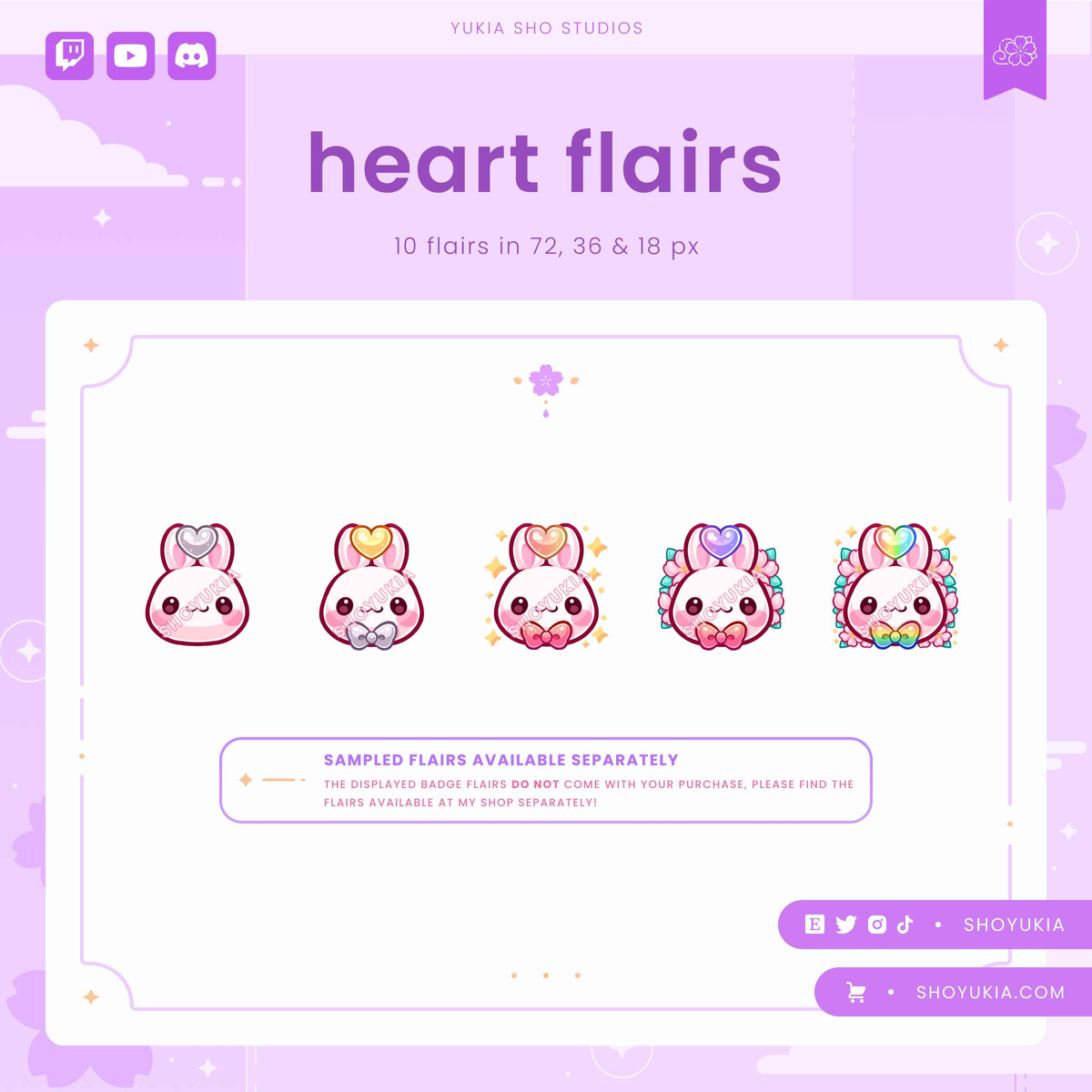 Floral Bunny Sub Badges
