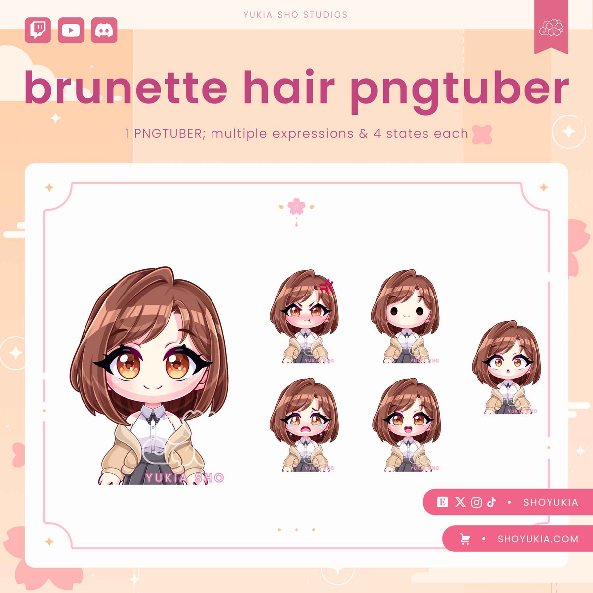 Short Brunette Hair Chibi PNGTuber