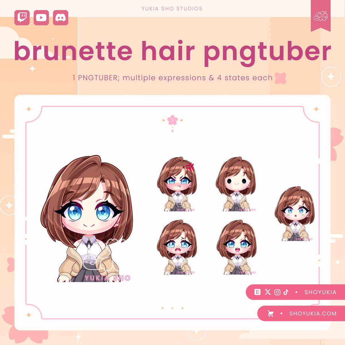 Short Brunette Hair Chibi PNGTuber