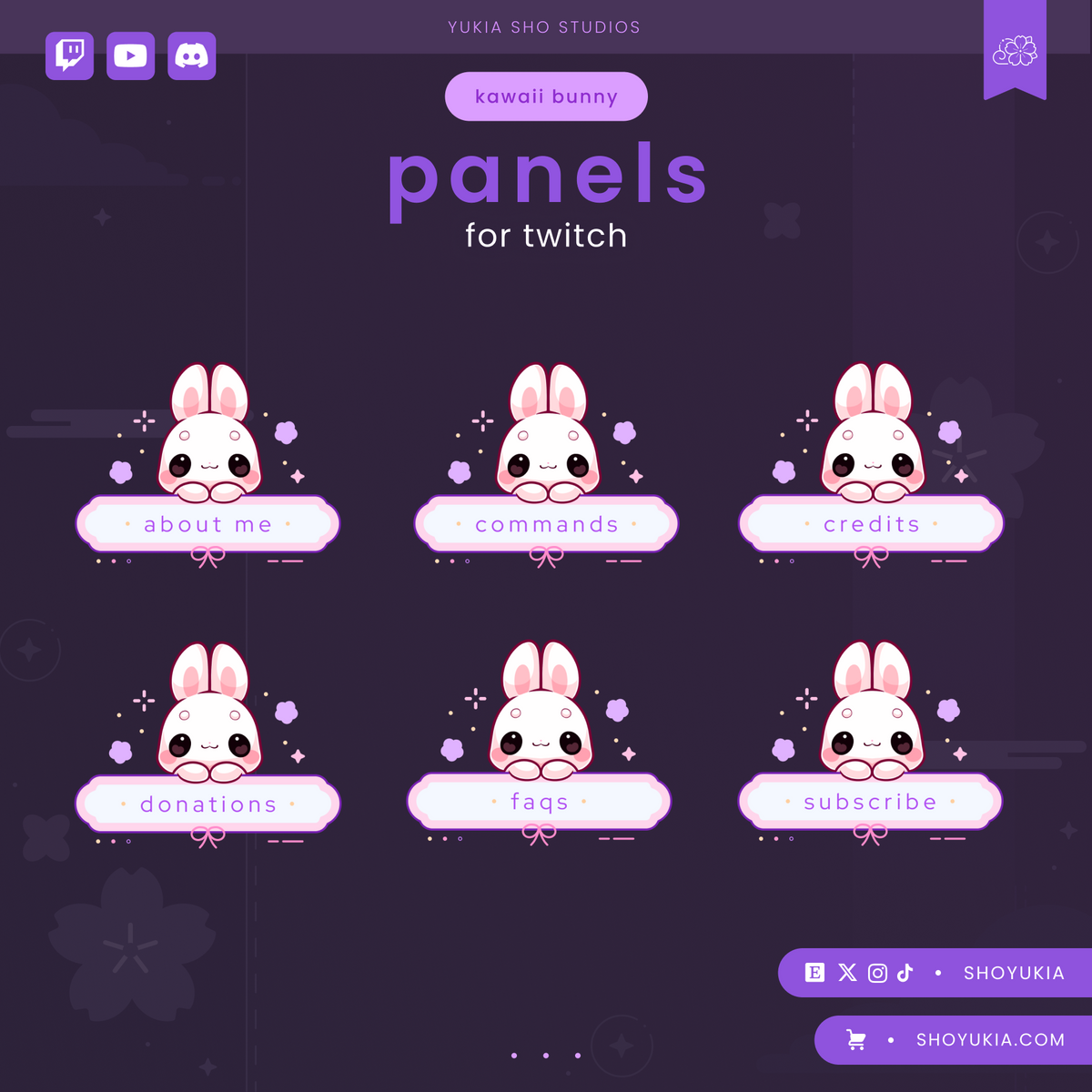 Kawaii Bunny Twitch Panels