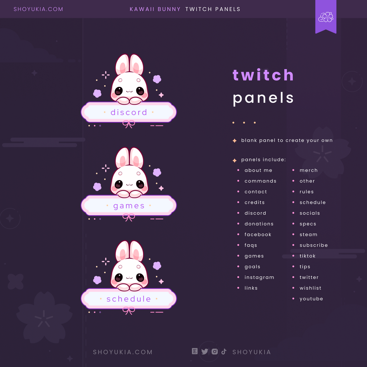 Kawaii Bunny Twitch Panels