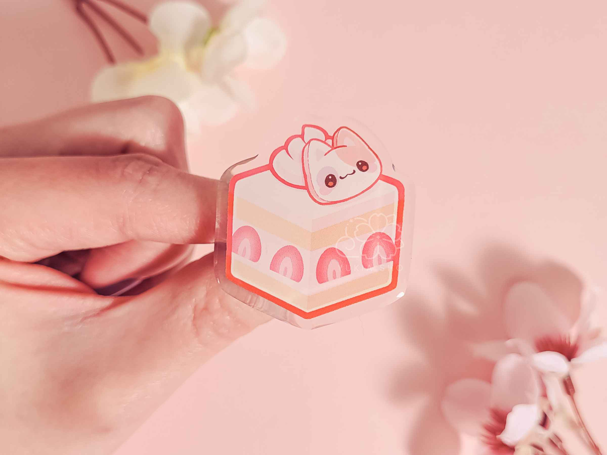 Cat Cafe Cake 1.5"Acrylic Pin