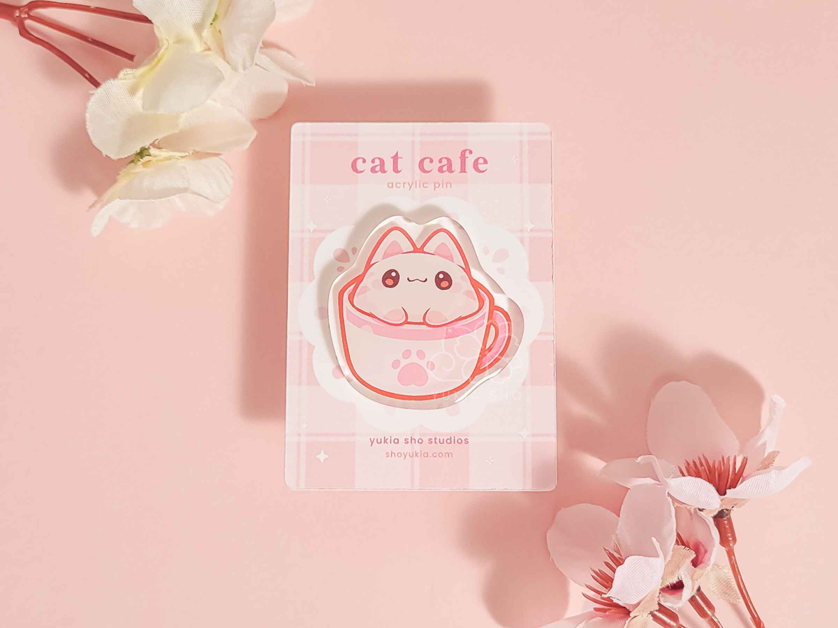 Cat Cafe Catpuccino 1.5"Acrylic Pin