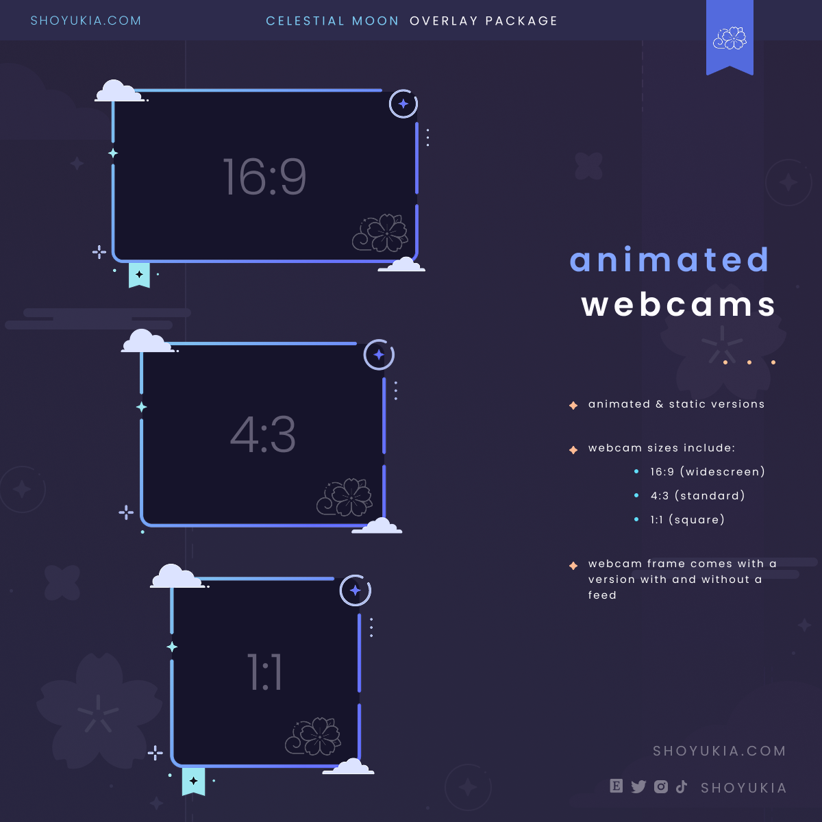 Animated Celestial Moon (Blue) Overlay Package