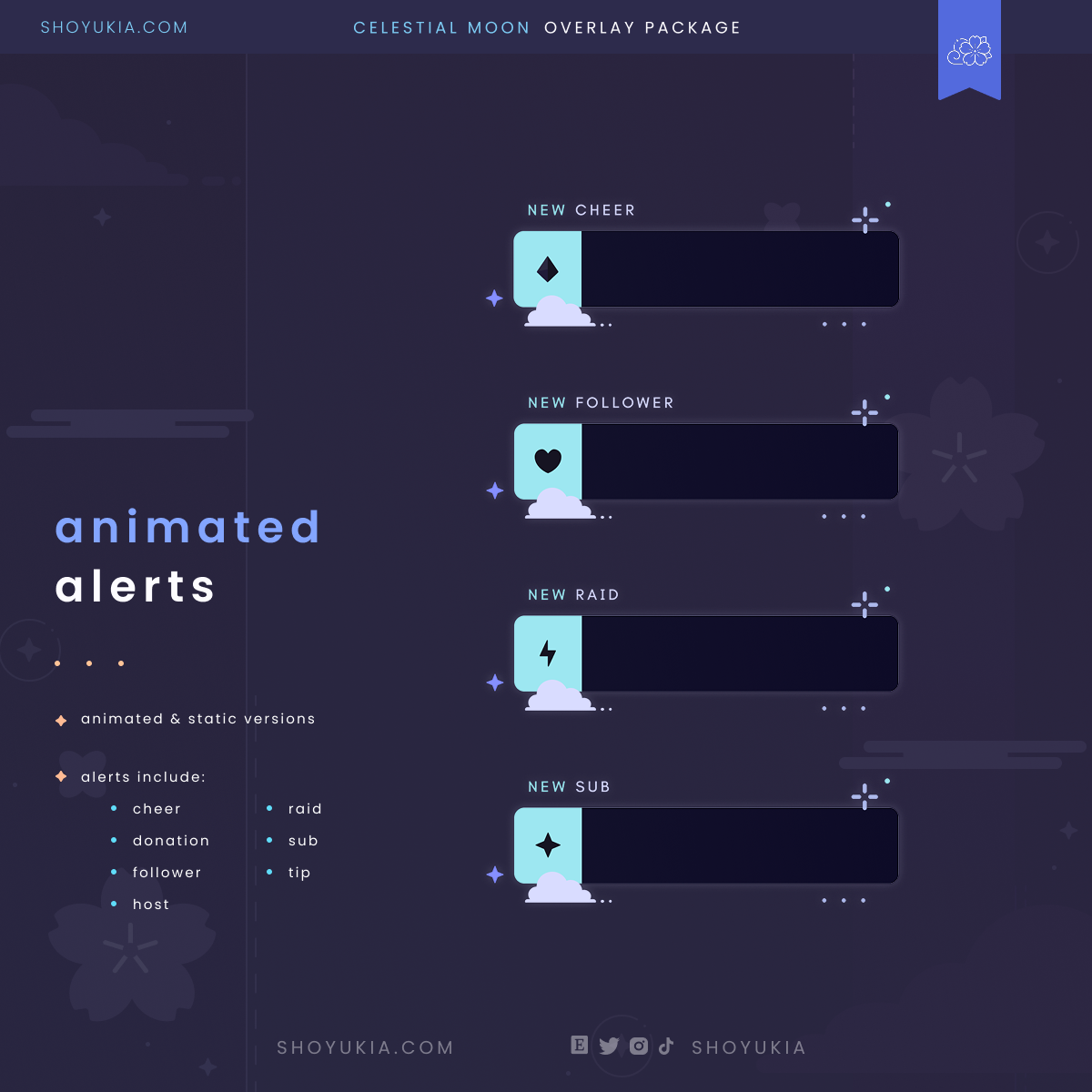 Animated Celestial Moon (Blue) Overlay Package