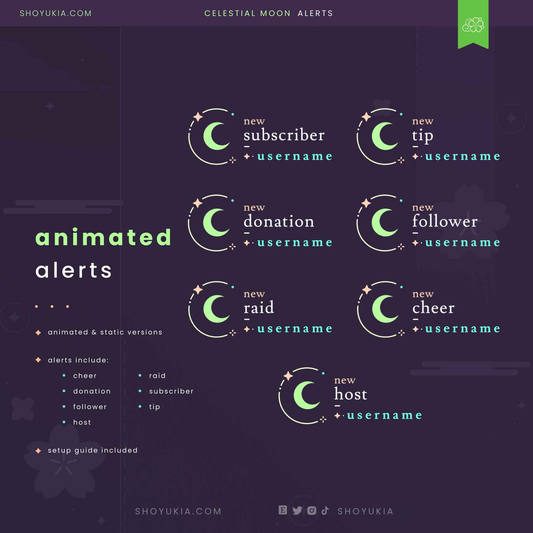 Celestial Moon Stream Alerts (Green)