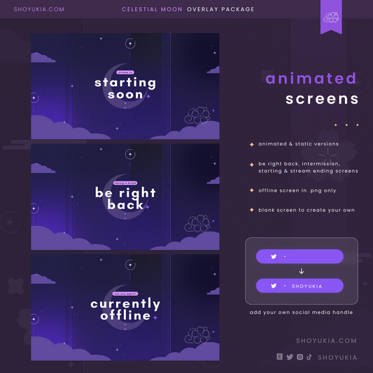 Animated Celestial Moon (Purple) Overlay Package