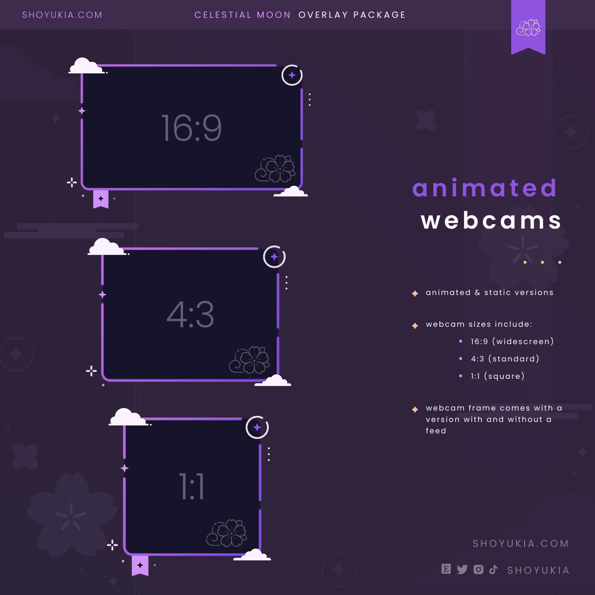 Animated Celestial Moon (Purple) Overlay Package