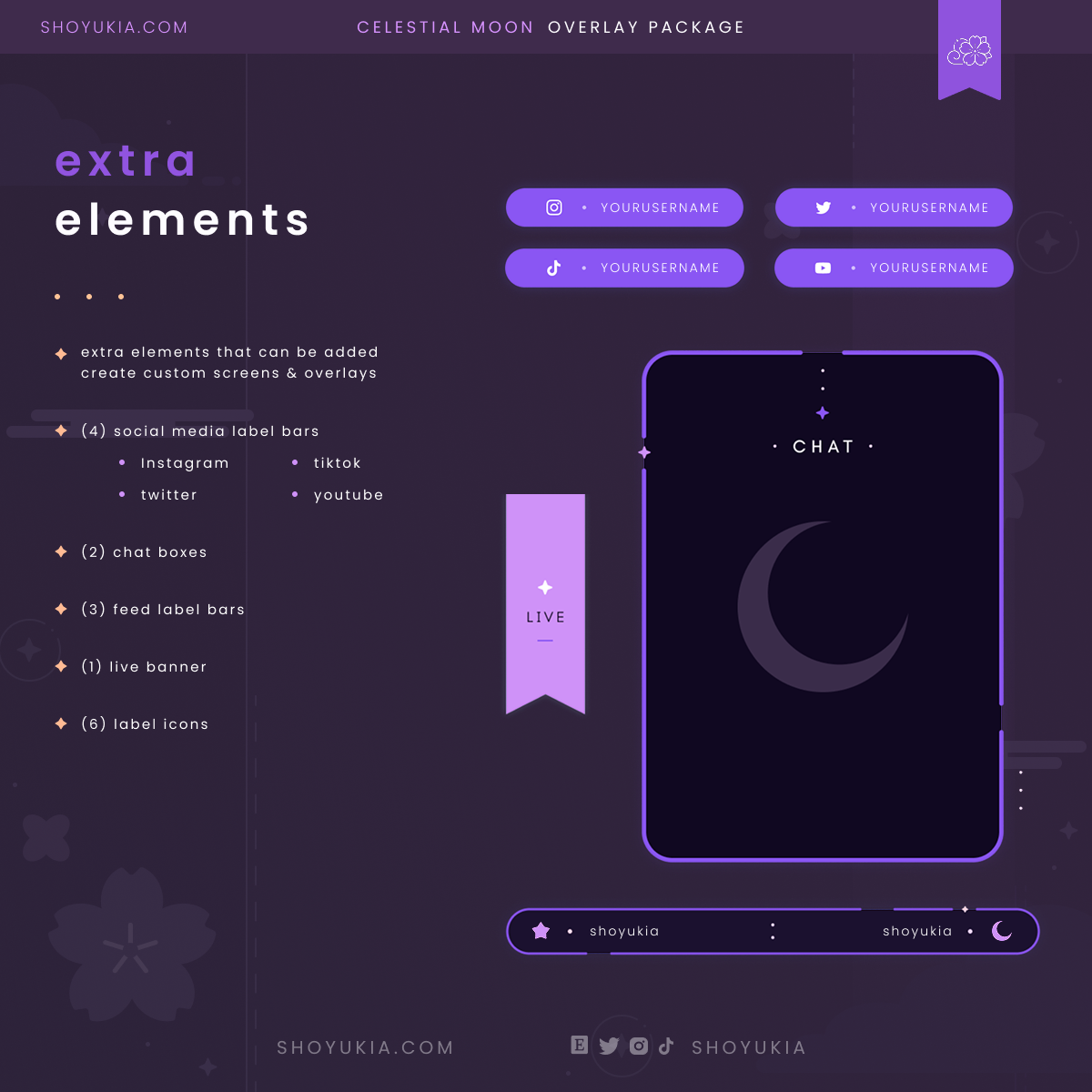 Animated Celestial Moon (Purple) Overlay Package