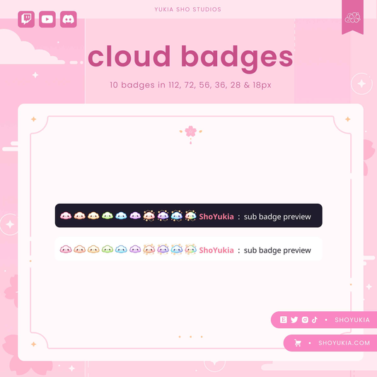 Kawaii Cloud Sub Badges