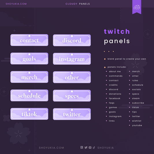 Cloudy Twitch Panels
