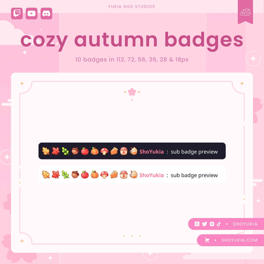 Cozy Autumn Sub Badges