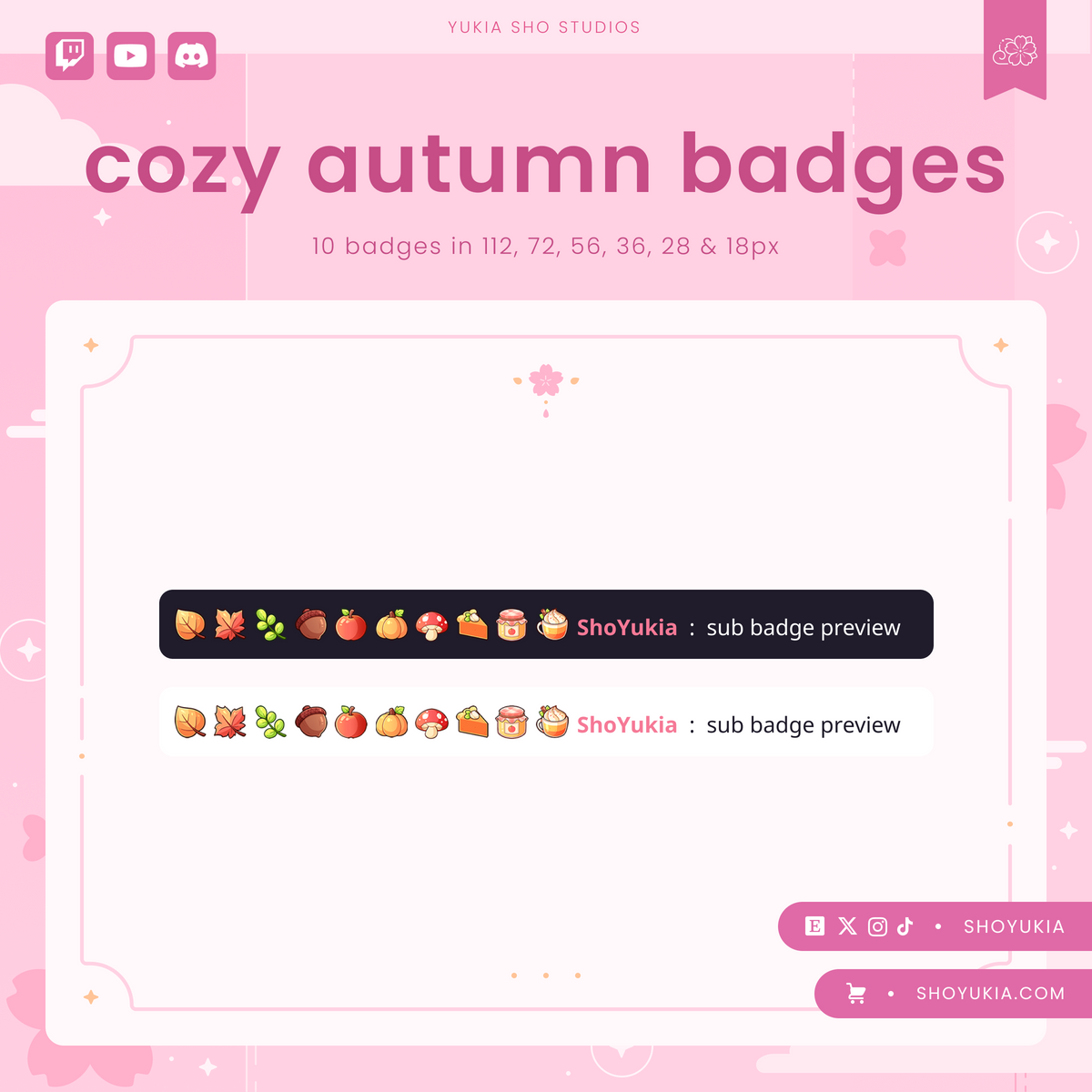 Cozy Autumn Sub Badges