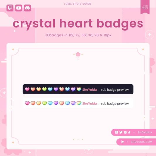 Crystal Heart Sub Badges