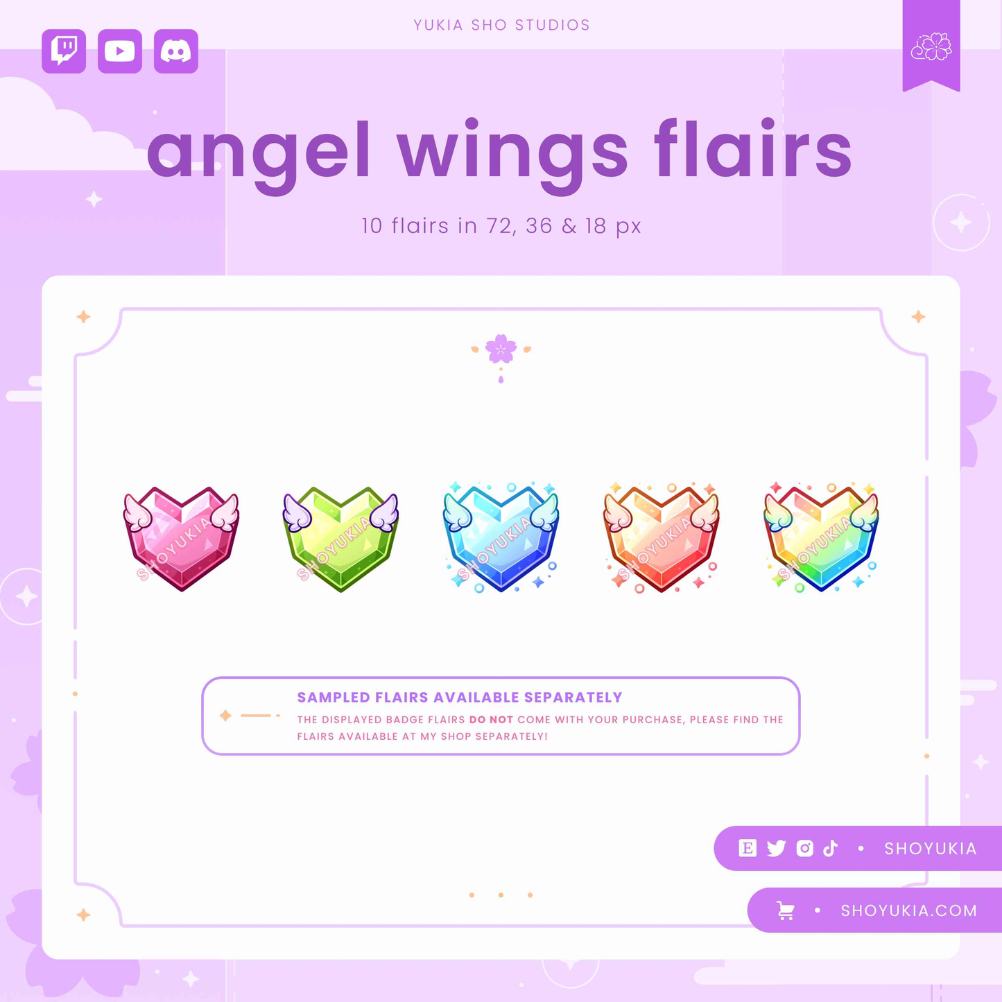 Crystal Heart Sub Badges