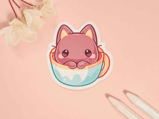 Kawaii Teacup Choco 3" Vinyl Sticker