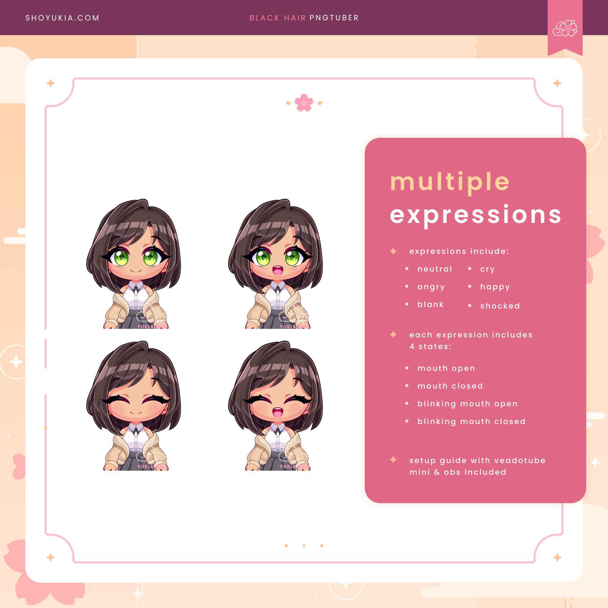 Short Black Hair Chibi PNGTuber