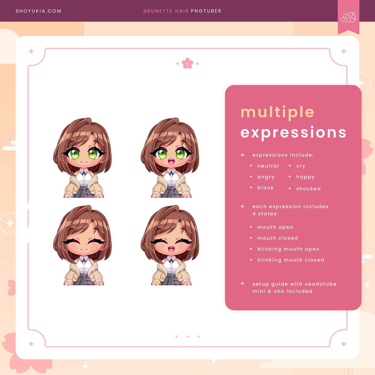 Short Brunette Hair Chibi PNGTuber