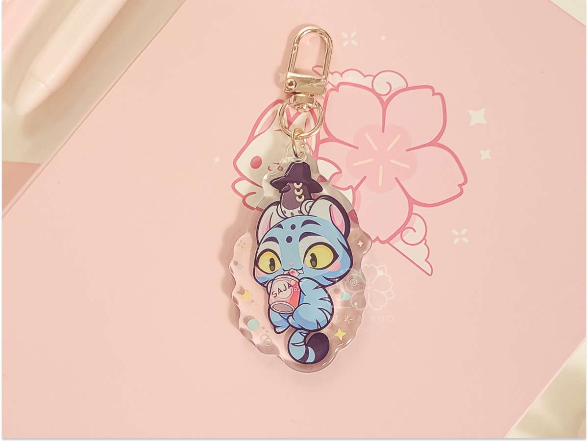 Derpy Tiger Acrylic Keychain Charm