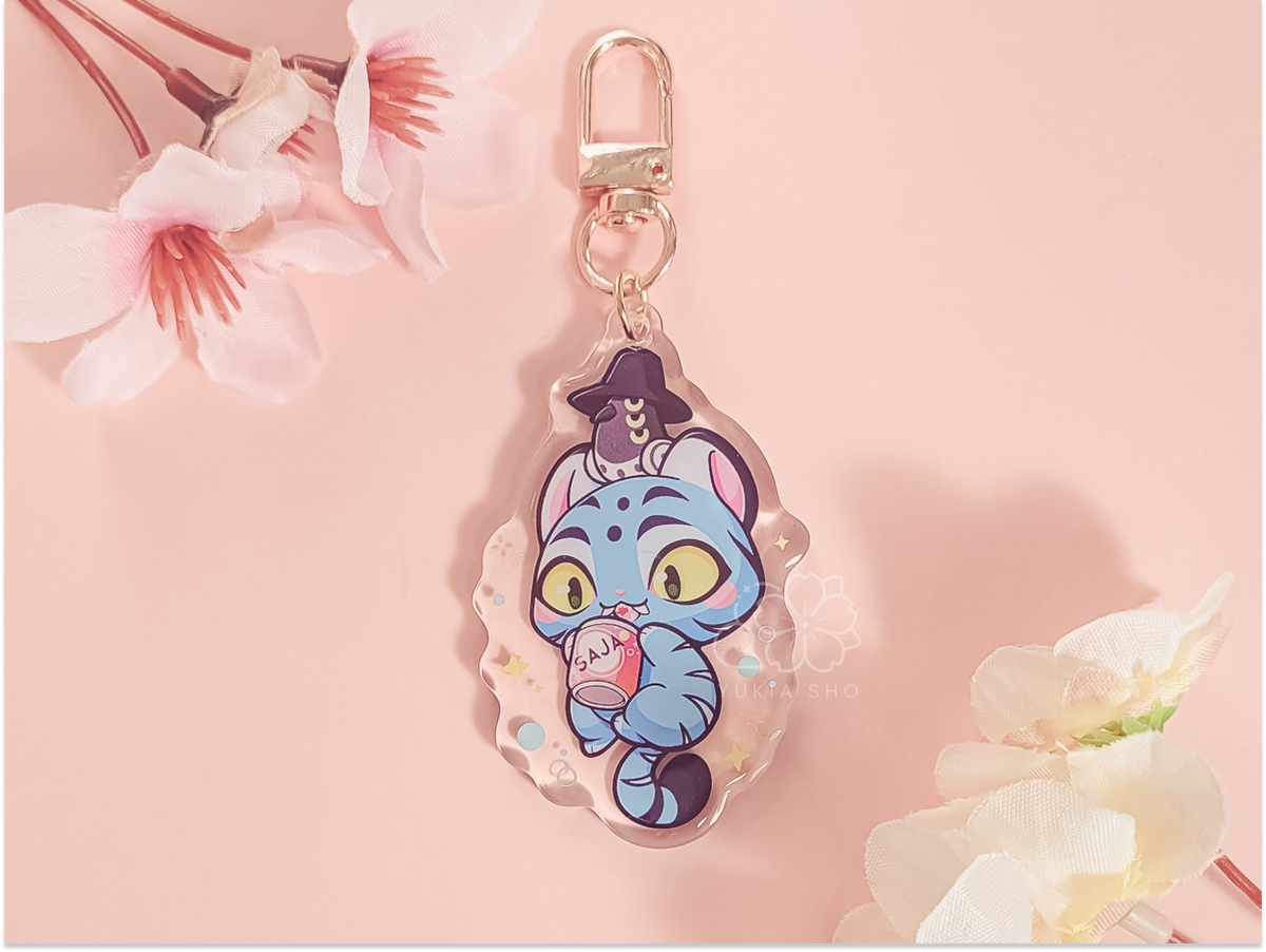 Derpy Tiger Acrylic Keychain Charm