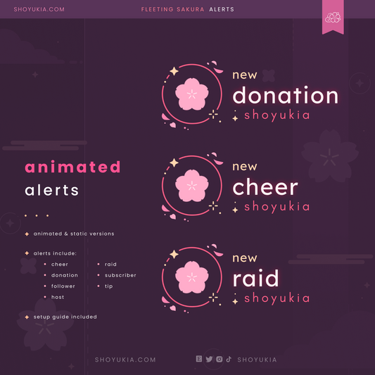 Fleeting Sakura Stream Alerts (Pink)