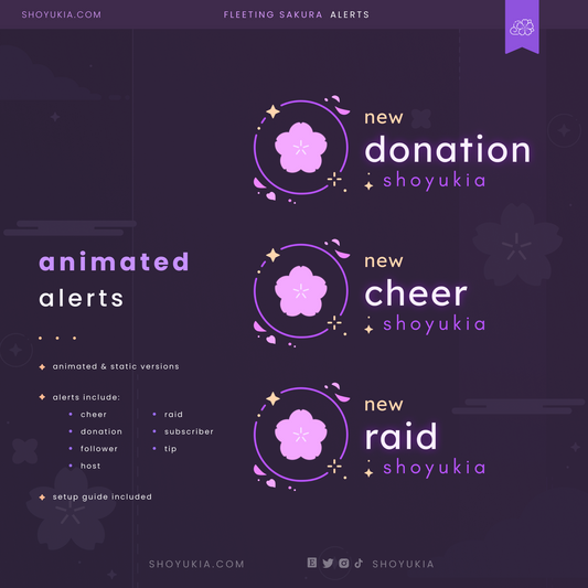 Fleeting Sakura Stream Alerts (Purple)