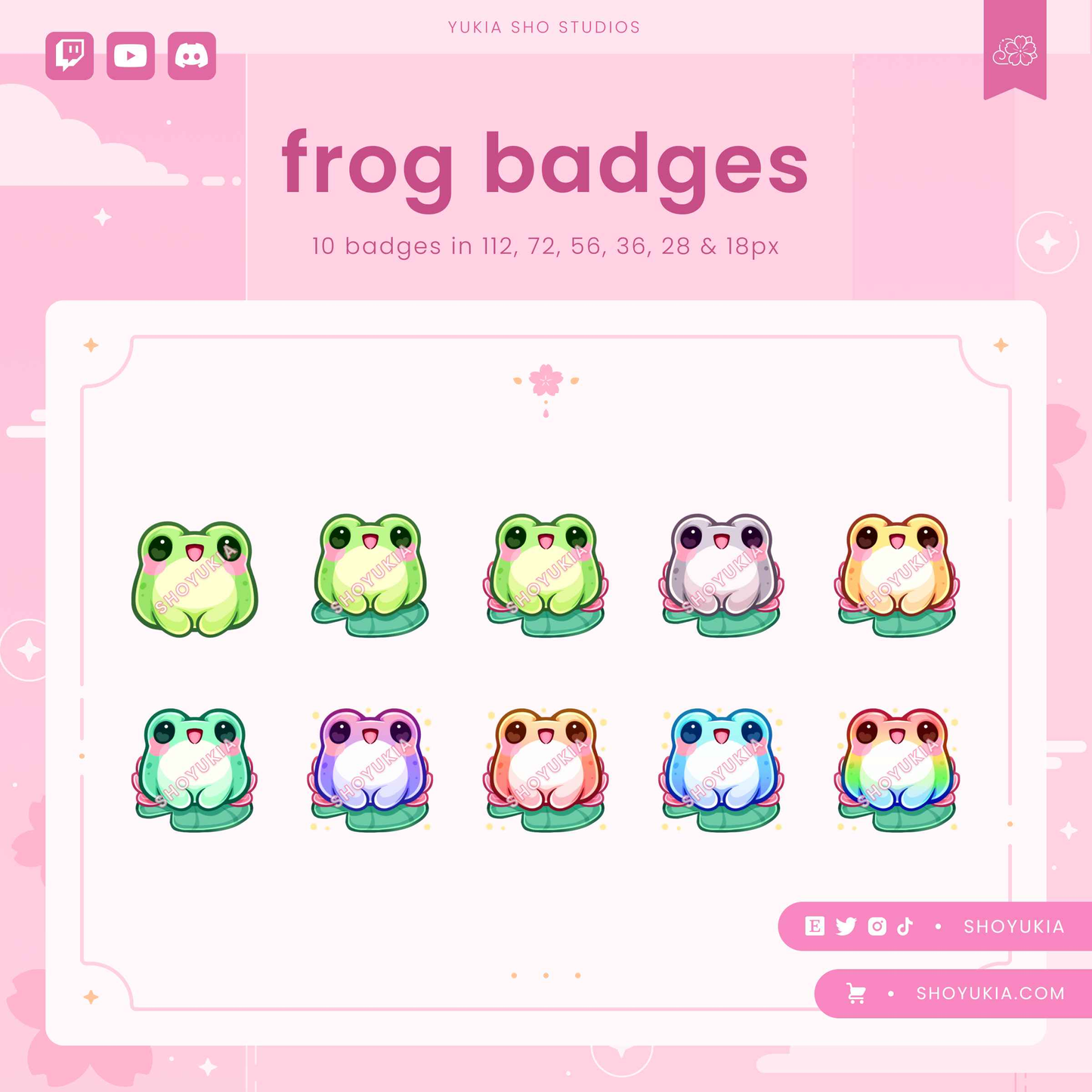 Kawaii Frog Sub Badges