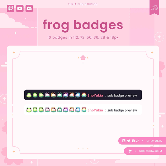 Kawaii Frog Sub Badges