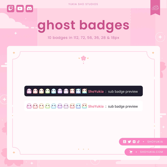 Halloween Kawaii Ghost Sub Badges