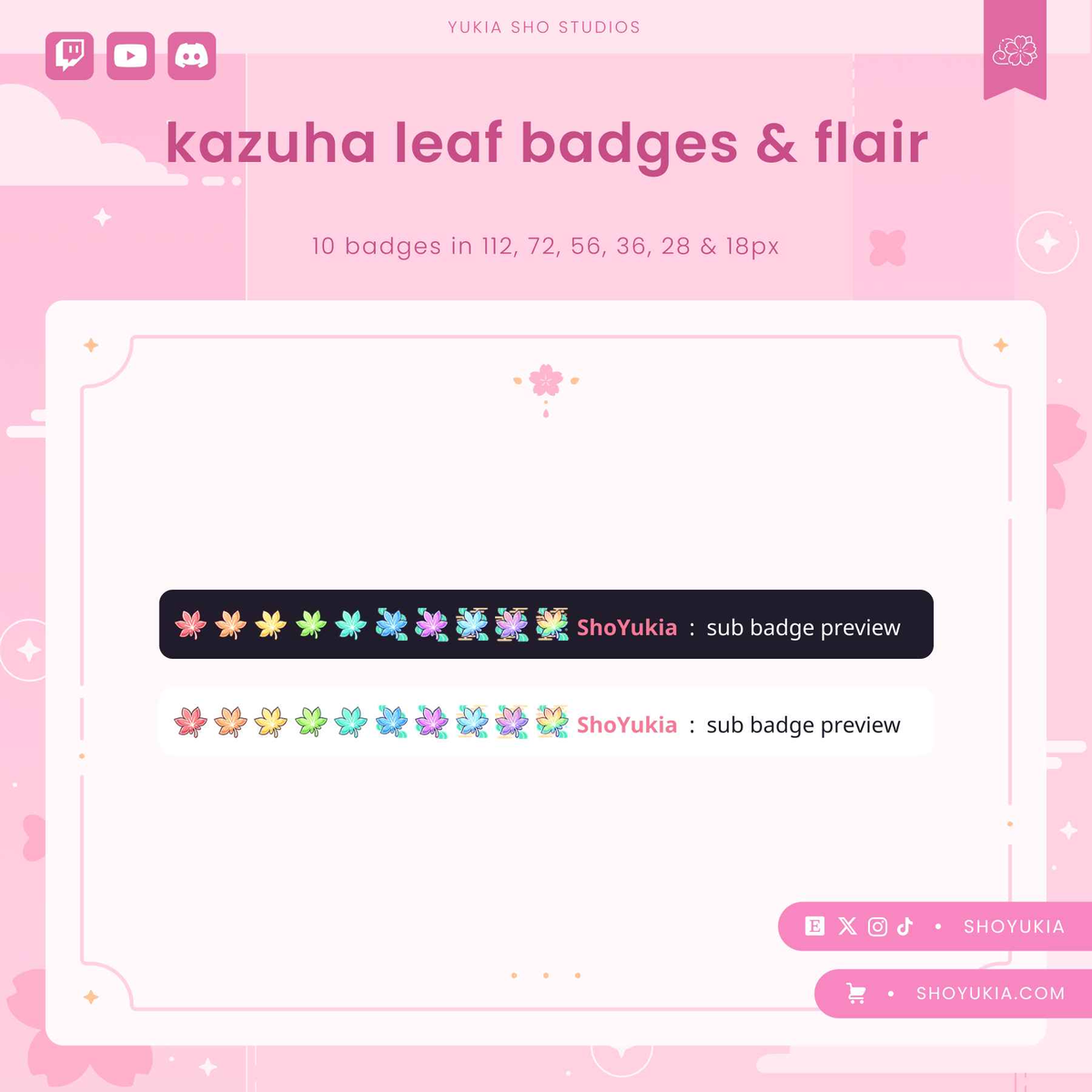 Genshin Impact Kazuha Leaf Sub Badges & Flair