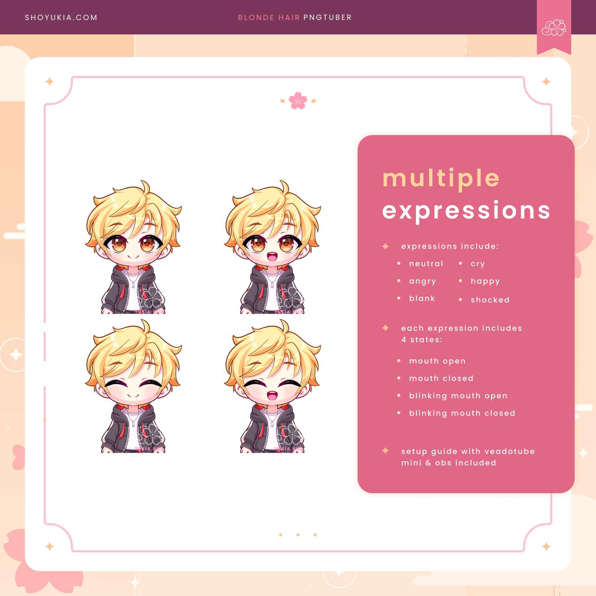 Blonde Hair Male Chibi PNGTuber