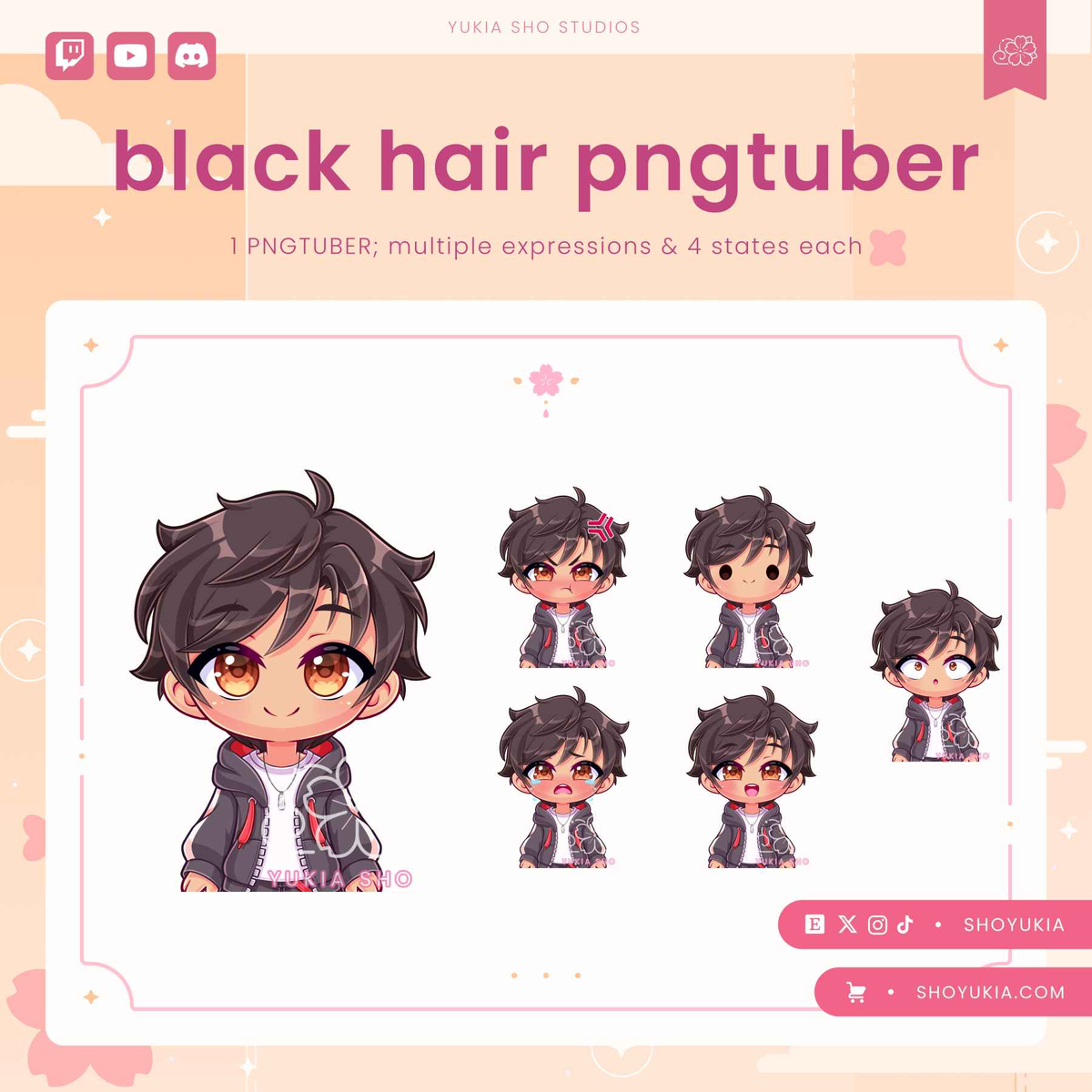 Black Hair Male Chibi PNGTuber