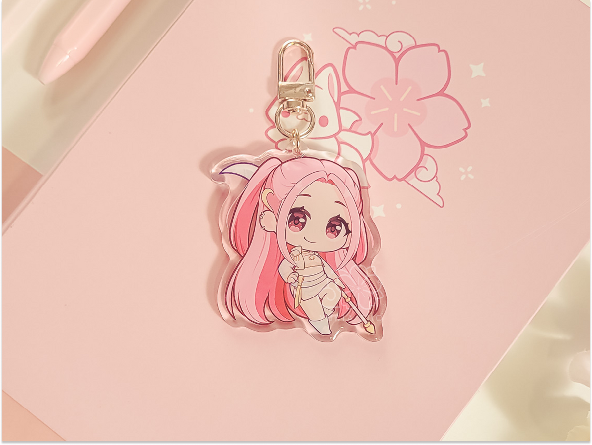 K Hunter Mira Golden Acrylic Keychain Charm