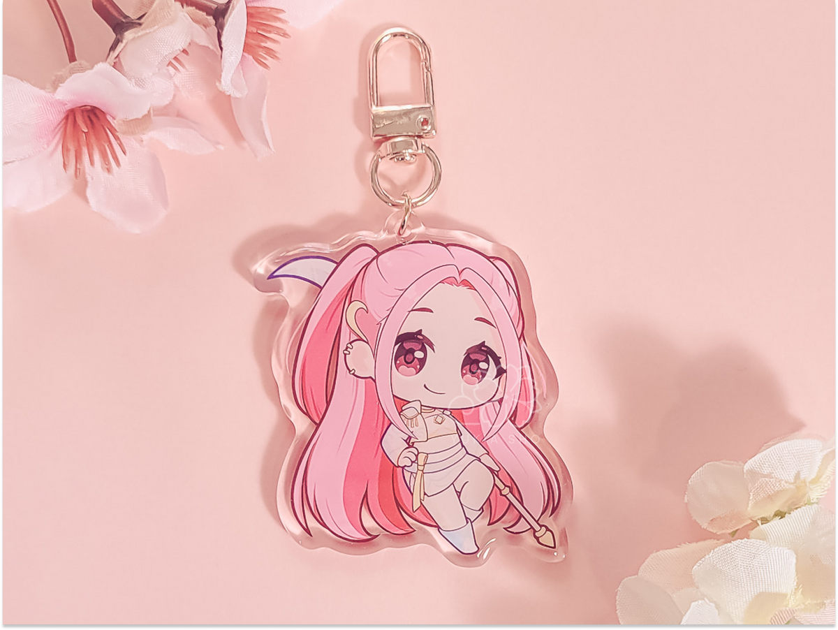 K Hunter Mira Golden Acrylic Keychain Charm