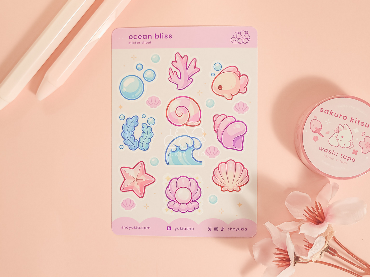 Ocean Bliss Mini Sticker Sheet