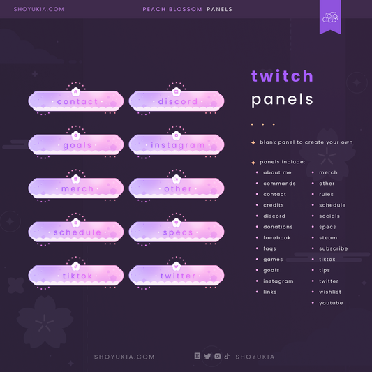 Peach Blossom Twitch Panels