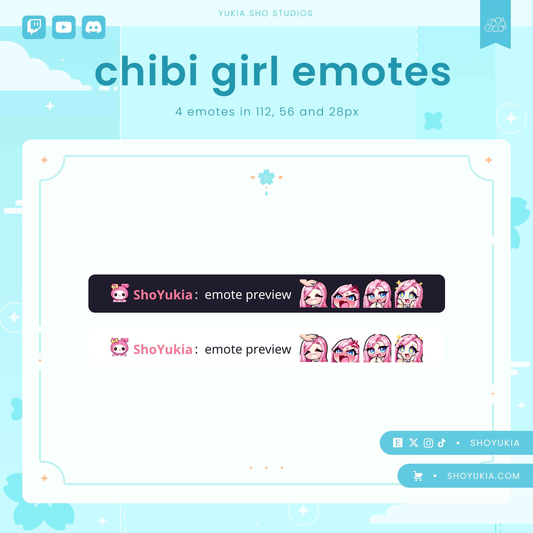 Pink Hair Chibi Emotes (Set 2)