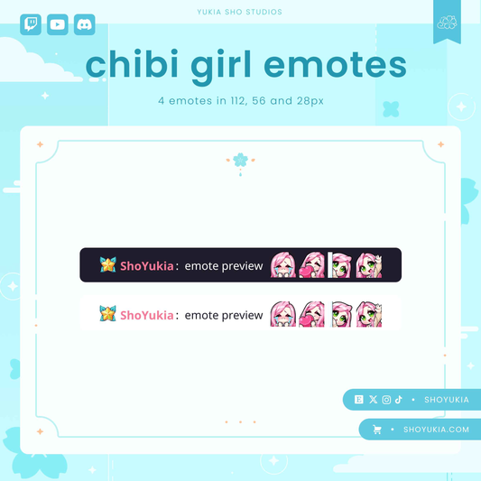 Pink Hair Chibi Emotes (Set 1)