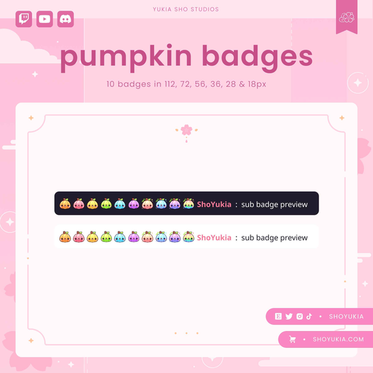 Halloween Kawaii Pumpkin Sub Badges