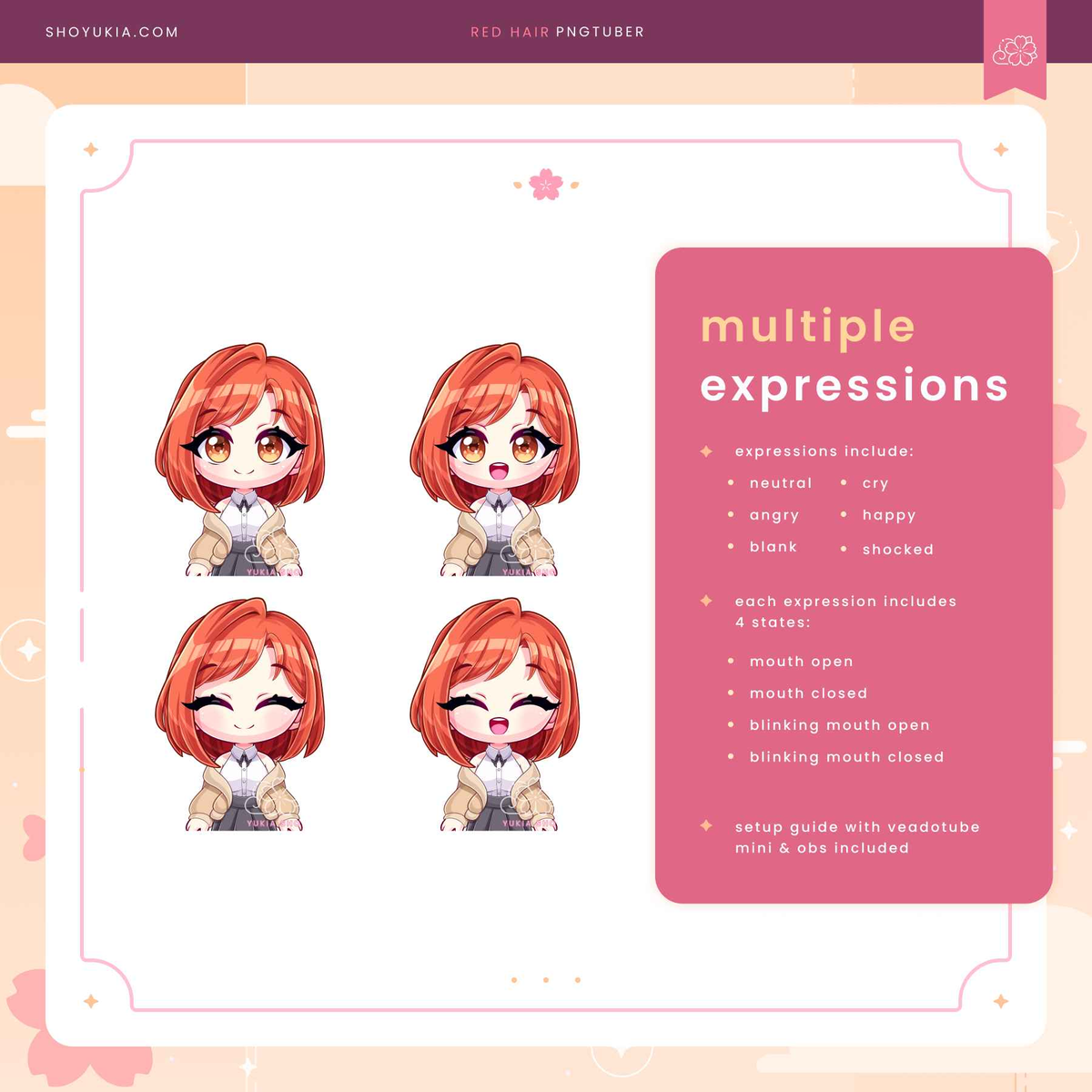 Short Red Hair Chibi PNGTuber