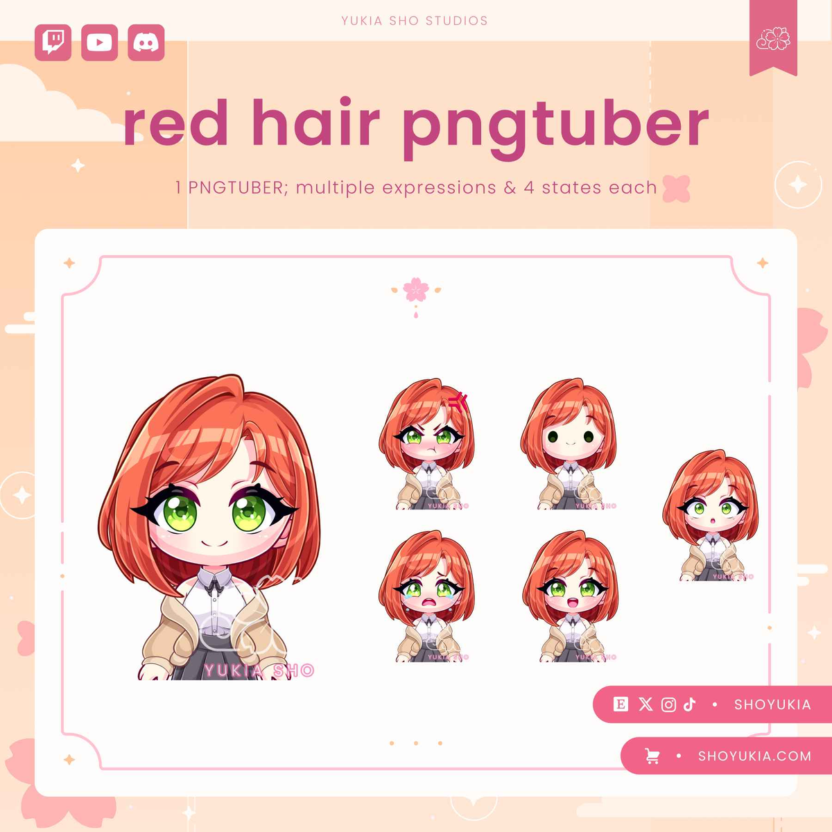 Short Red Hair Chibi PNGTuber