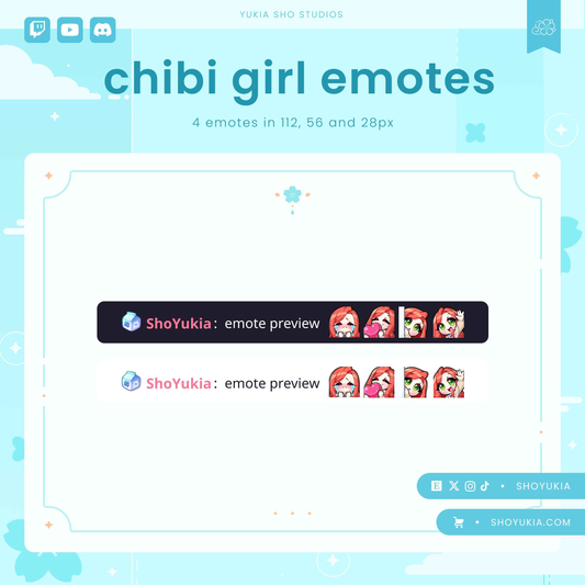 Red Hair Chibi Emotes (Set 1)