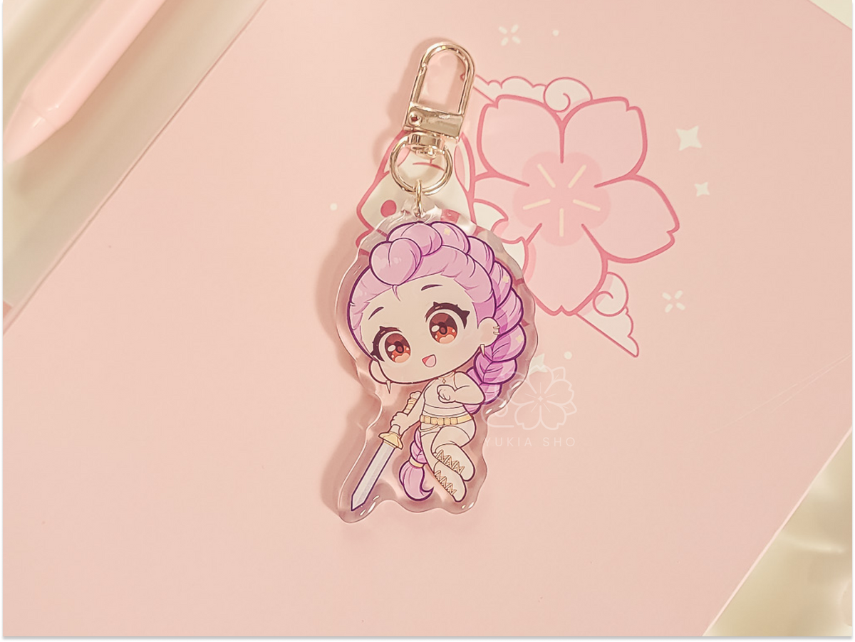 K Hunter Rumi Golden Acrylic Keychain Charm